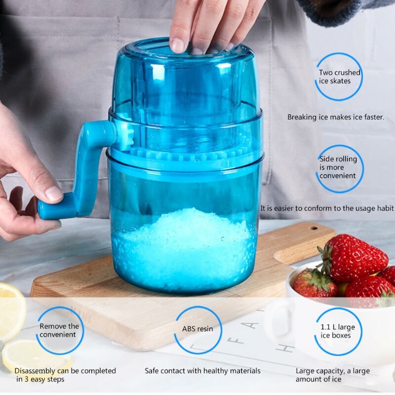 Ice Shaver and Snow Cone Machine, Premium Portable Manual Ice Crusher and Shaved Ice Machine with Free Ice Cube Trays-BPA Free