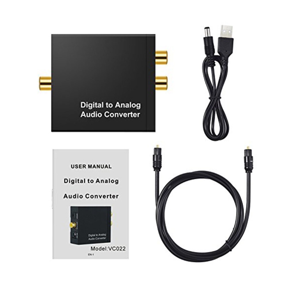 Coaxiale Optische Vezel Digitaal naar Analoog Audio Adapter 3.5MM Jack 2 * RCA Digitale Audio Analoog Converter Versterker decoder