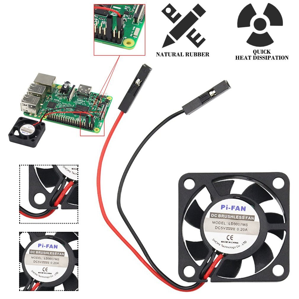 Verstelbare 5V 3.3V Voor Raspberry Pi Cpu Fan Verstelbare Voor Raspberry Pi 4 B / 3B + / 3B / 2B / B + Cpu Koelventilator Bside