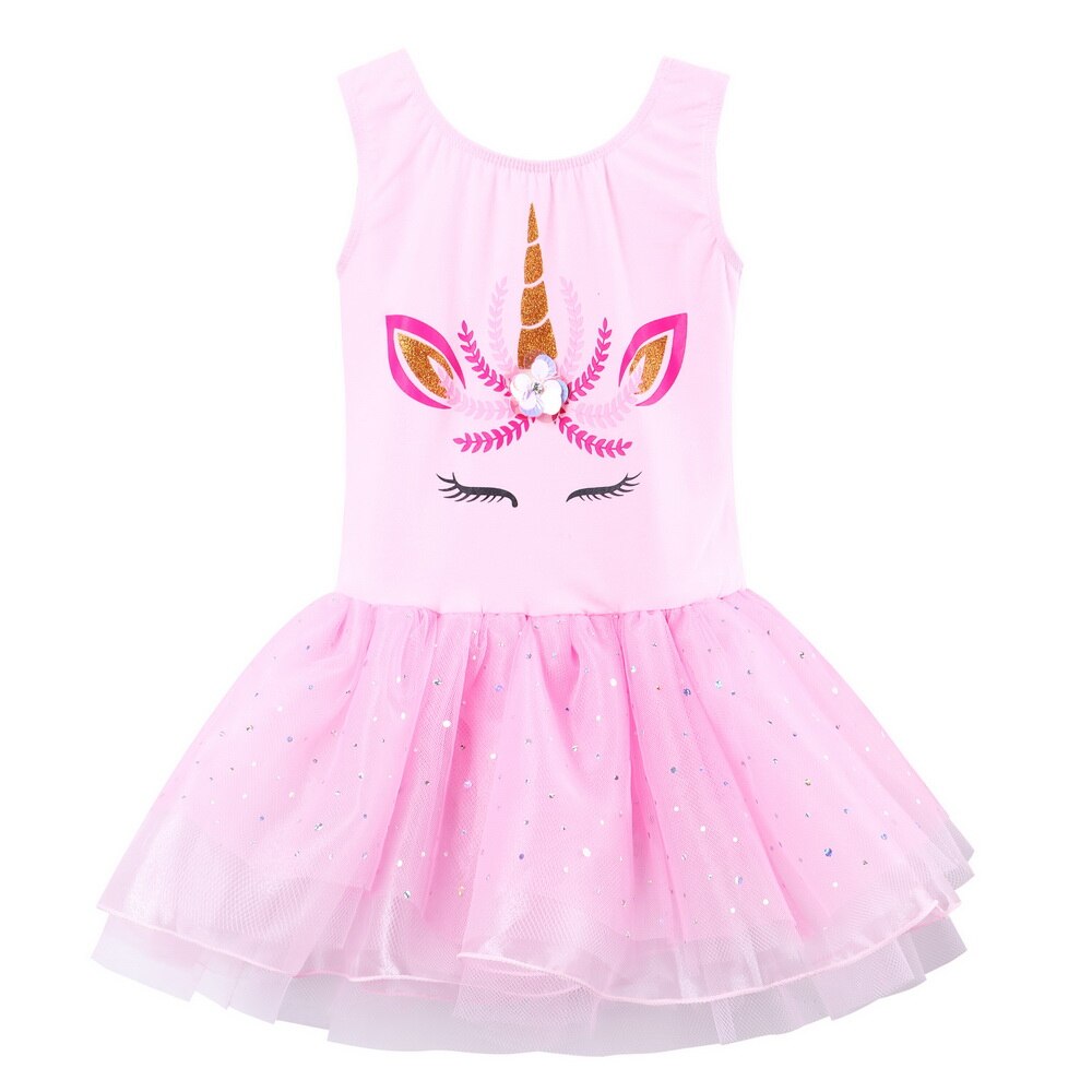 BAOHULU Pink Cotton Ballet Dress Dance Tutu Lace Tulle Leotard Sleeveless Ballerina Performance Gymnastics Leotards