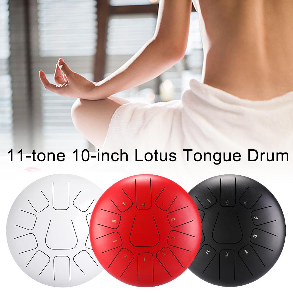 Tong Drum 10 Inch 11 Notities Staal Tong Drum Hand Pan Drum Met Vinger Mouwen Hamers Percussie Instrument