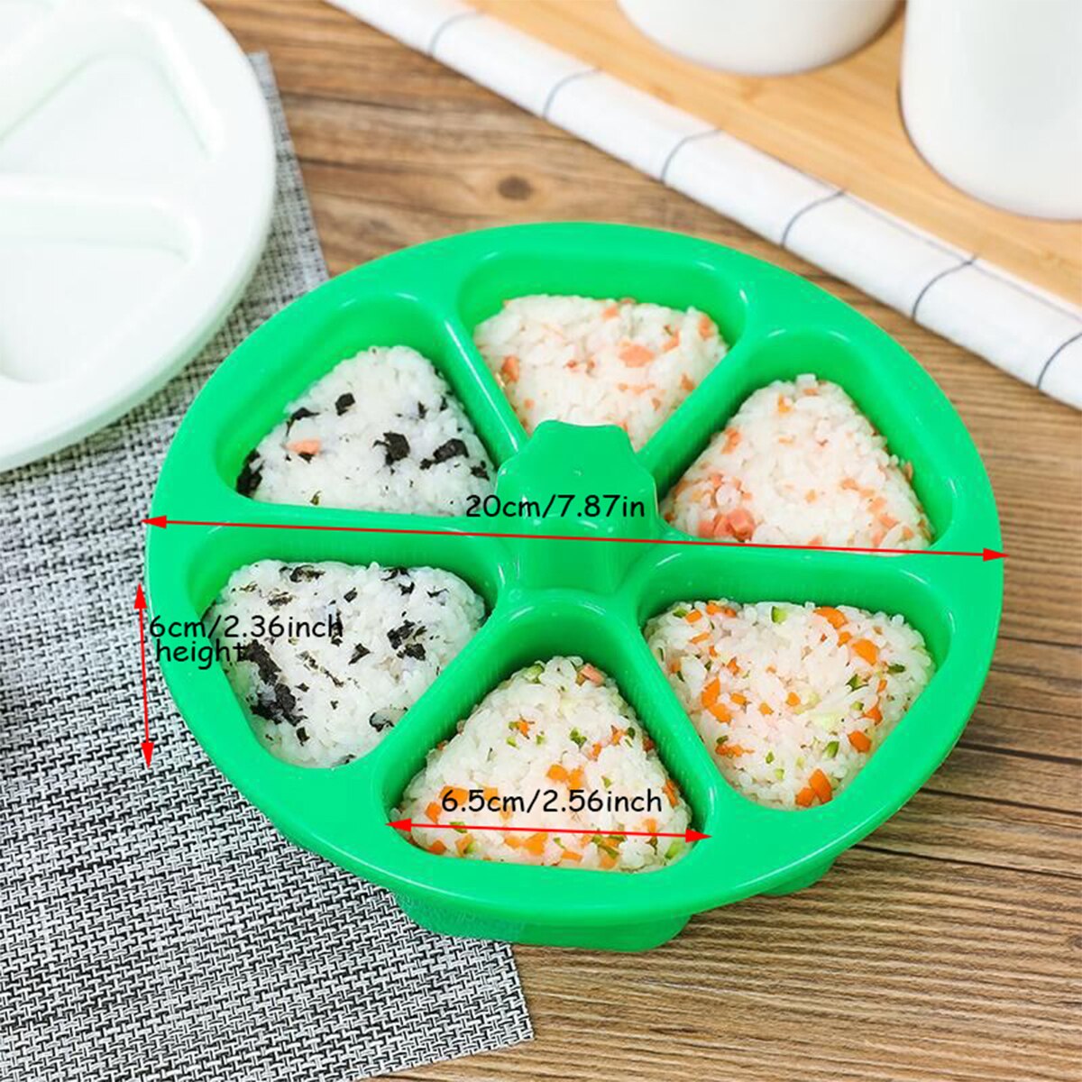 1Pc 6 Gaten Sushi Mold Onigiri Rijst Bal Bento Druk Maker Mold Diy Tools Utility Keuken Accessoires