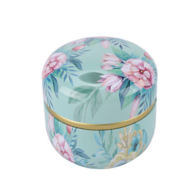 Japanse stijl ronde metalen theebussen blikken theedoos theepot mini koffiepoeder matcha snoep koekjes opbergdozen blikken theeservies: 6