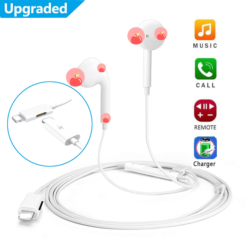 In Ear Wired Bluetooth Oortelefoon met Microfoon Lading Sport Oordopjes voor iPhone 8 7 6 Plus XS Max XR Headset oordopjes voor iPad