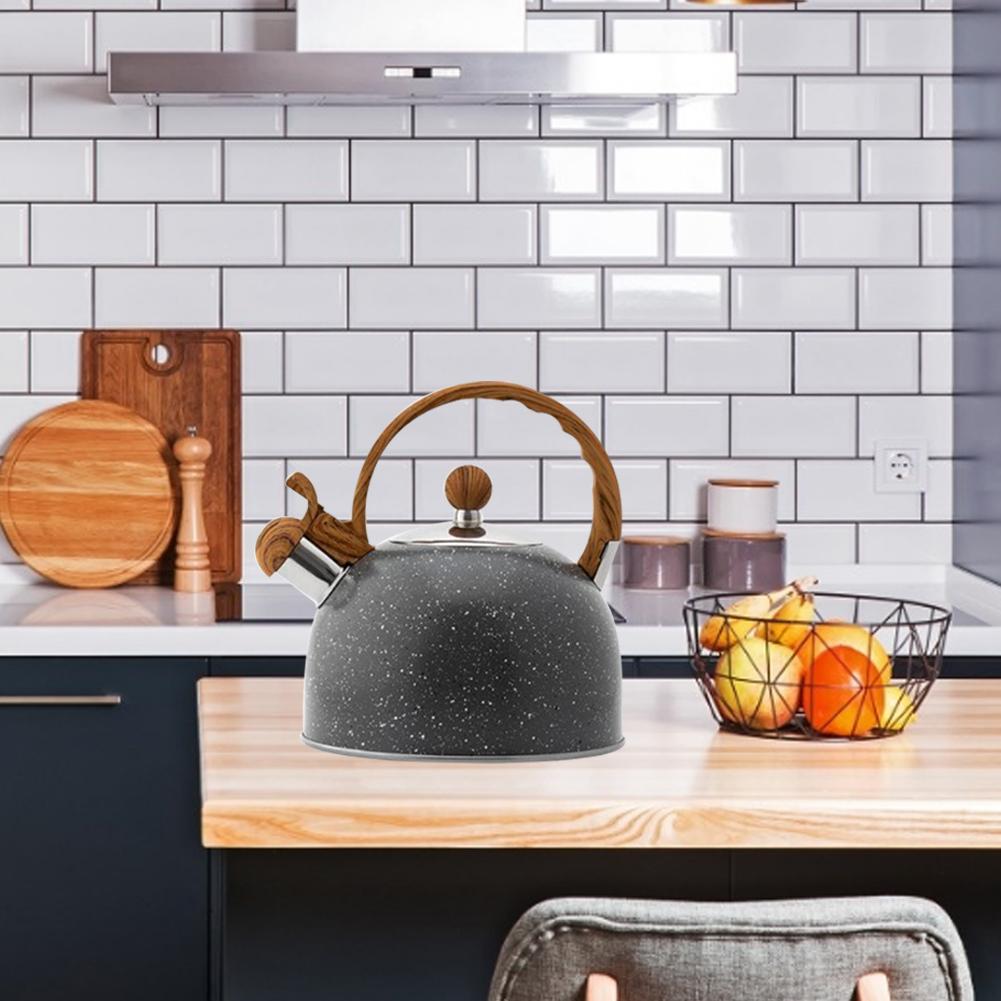2.5l theepotten met fluitende werking, premium roestvrijstalen theepot met houten handvat, geschikt voor alle warmtebronnen