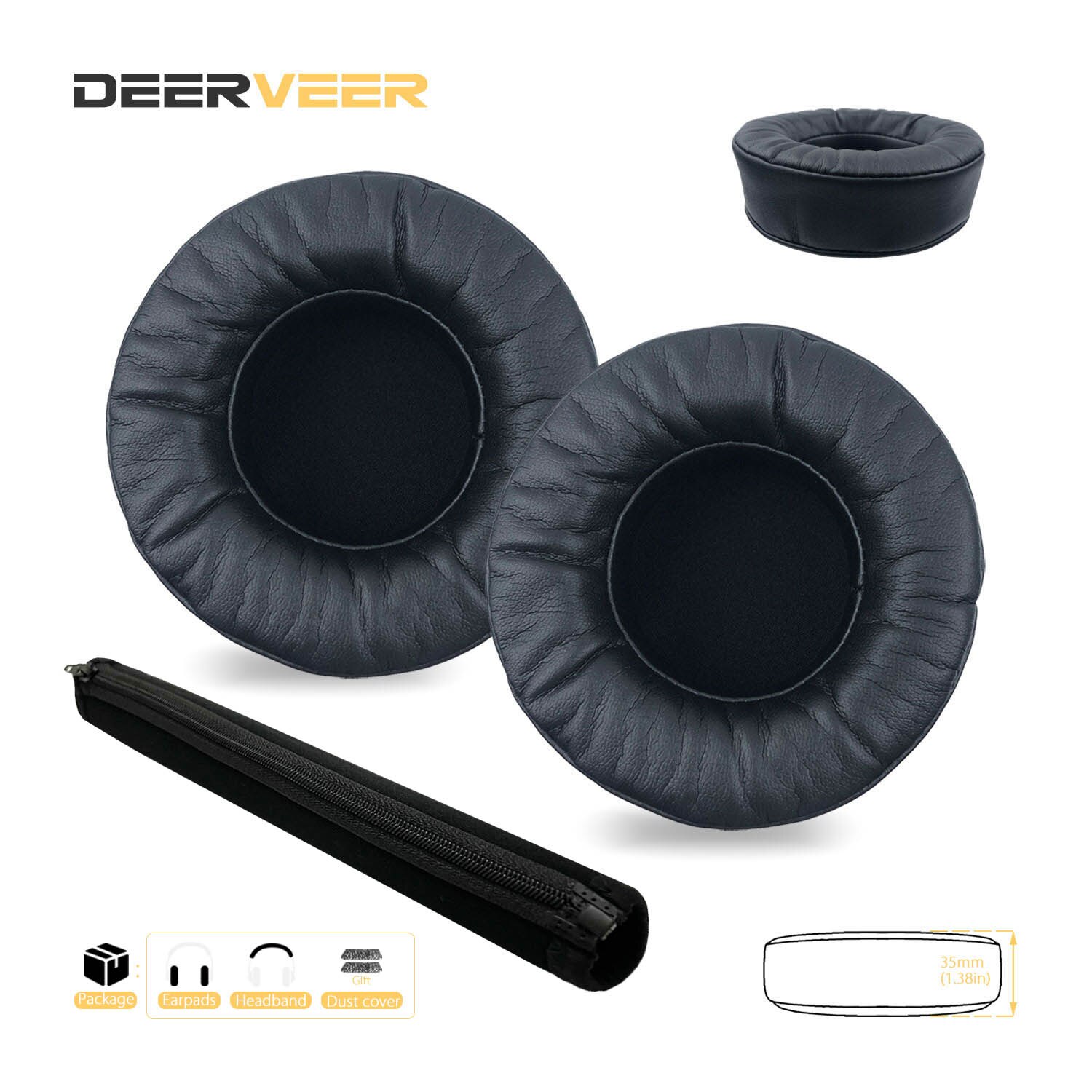 DEERVEER-almohadillas de repuesto para auriculares Bluedio T5, T4, T4S, cojines de espuma viscoelástica gruesa, diadema: 9 and band