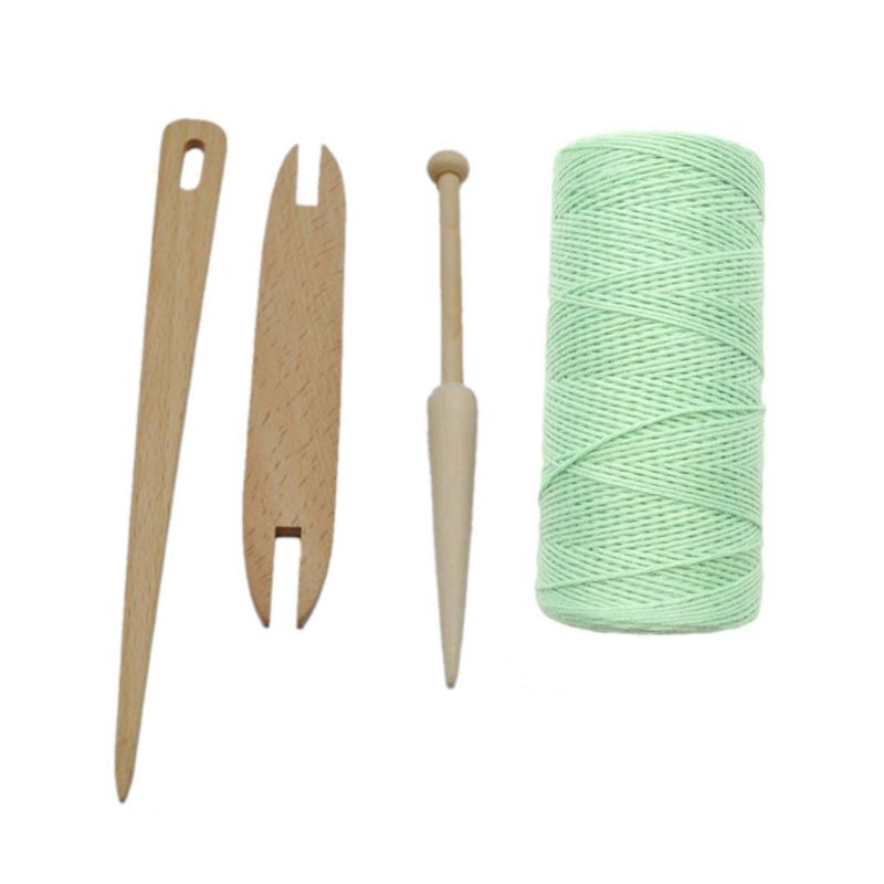 Juego de 4 unids/set de palos de lanzadera de madera Natural, aguja de tejer, telar, hilo de urdimbre, hilo, manualidades DIY