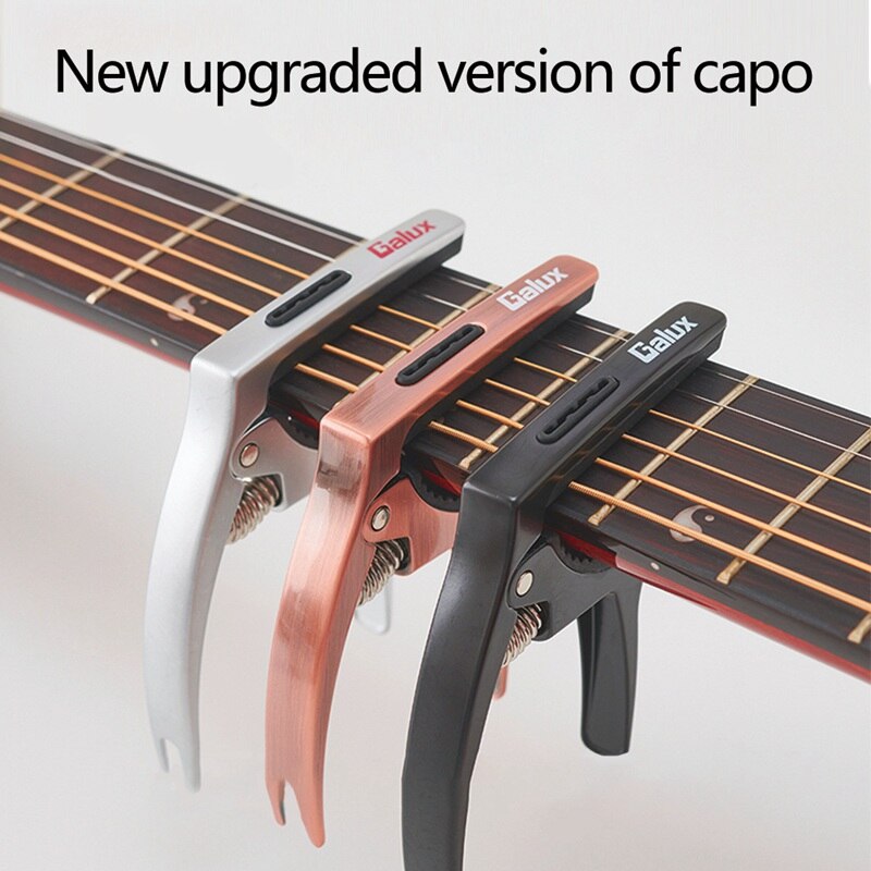 Tre-i-en multifunktions guitar capo / patchclip / neglefjerner skrue kompressor tuning klip guitar elektrisk guitar tilbehør