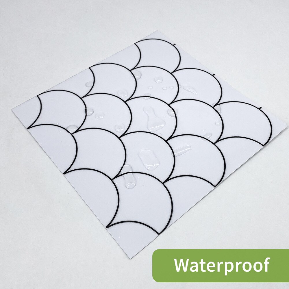 Peel and Stick White Backsplash Tile 3D Self Adhesive Vinyl Wall Sticker Wallpaper for Kitchen Bathroom Waterproof Removable