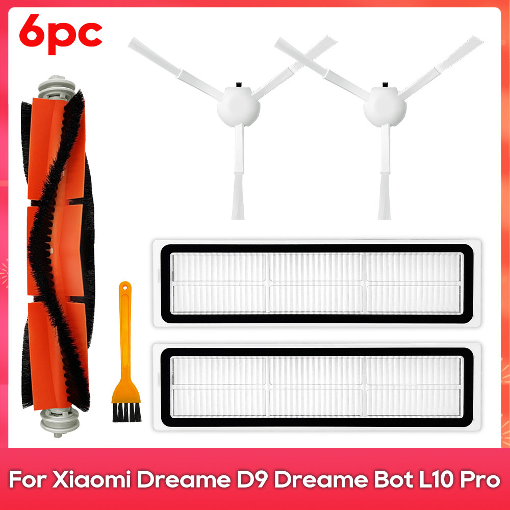 Compatible For ( Dreame D9, L10 Pro, Trouver Robot LDS Vacuum Finder ) Spare Parts Accessories Main Side Brush Mop Hepa Filter: Light Grey