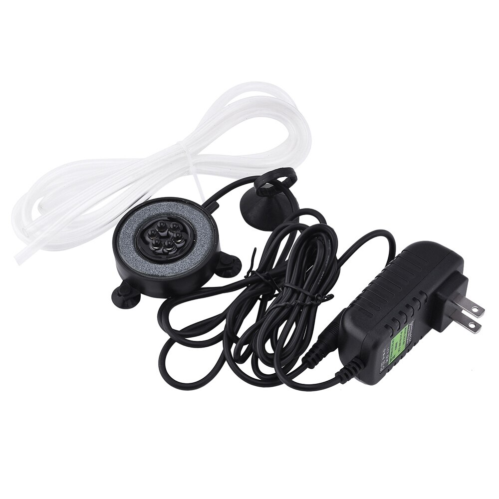 Luz LED redonda de burbujas de aire, luz sumergible para tanque de peces, cambio de Color, acuario con burbujas de aire, lámpara, herramientas de aireación: US Plug