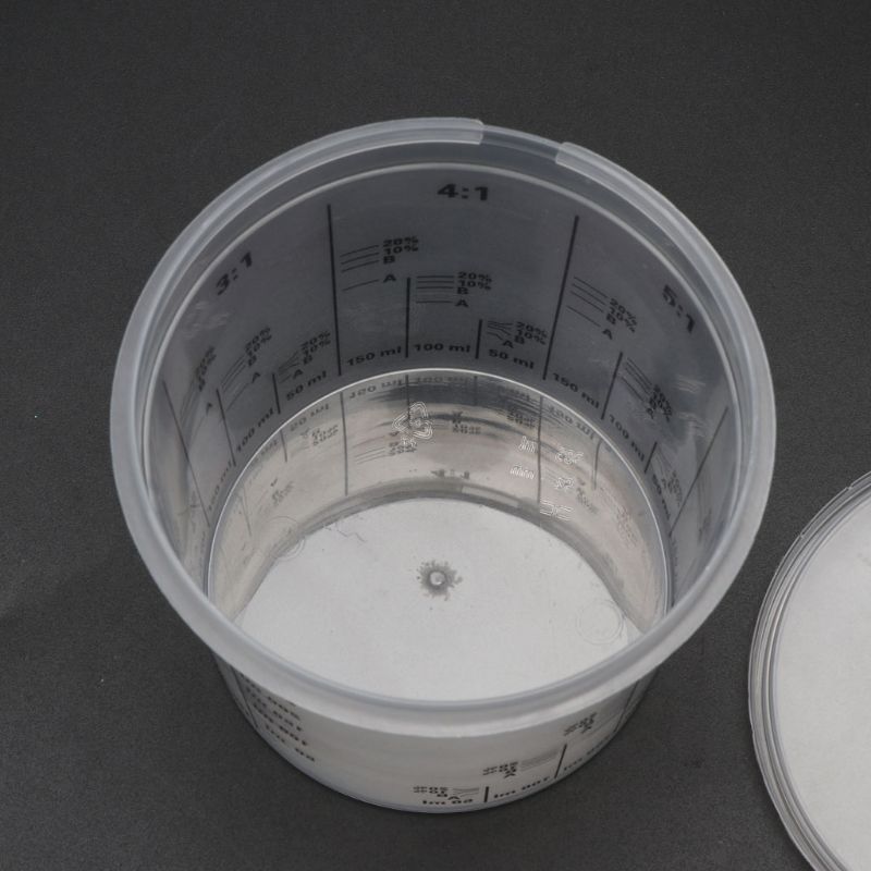 5Pcs 400ml Disposable Graduated Clear Plastic Paint Mixing Cups Calibrated Mixing Ratios Measuing Cups For Liquids Paint