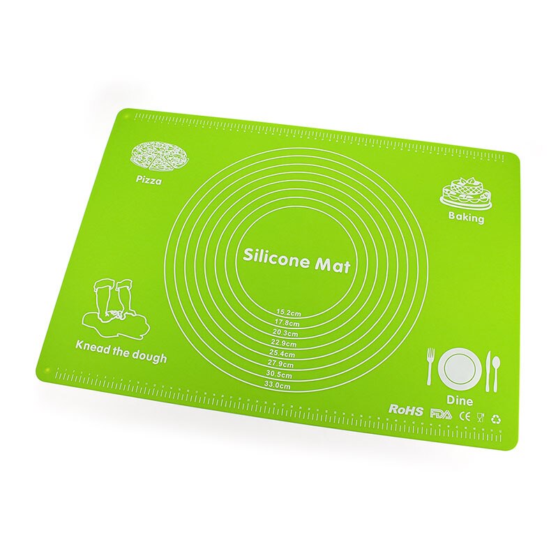 TEENRA-tapis de pâtisserie en Silicone, tapis de cuisson antiadhésif de grande taille, tapis de pâte à rouler, ustensiles de cuisson: green