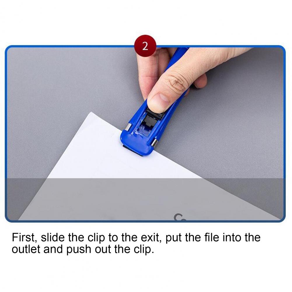 Reusable Fixed File Pusher Paper Clipper Dispenser School Clip Office Supplies