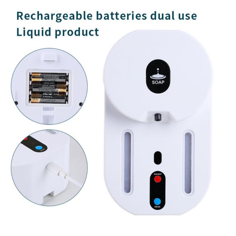 600ML Automatic Sensor Soap Dispenser USB Charging Intelligent Induction Hand Sanitizer Spray Liquid Foam Kitchen Bathroom Tools: 03 USB rechargeable