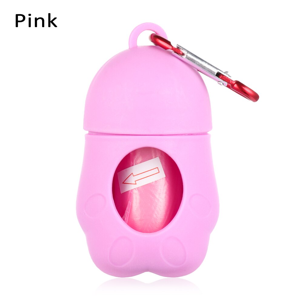 Useful Dog Poop Waste Bag Storage Box Pet Supplies Garbage Bags Carrier Holder Cleaning Tool Litter Picker Dispenser Poop Pouch: Pink