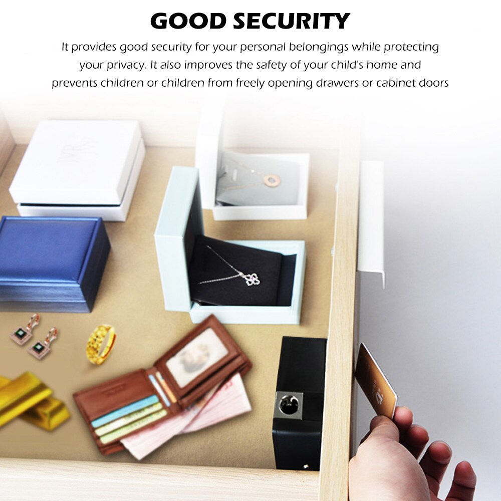 Electronic RFID Cabinet Lock No Hole Easy Installation Furniture Locker Wardrobe Shoe Cabinet Drawer Door Lock With 2 Cards