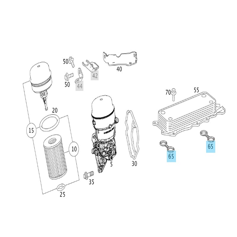 FOR MercedesBenz OM642 Engine Oil Cooler Seal Gasket Crankcase