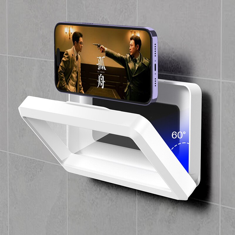 Badkamer waterdichte telefoonhouder thuis muur telefoonhoes standaard zelfklevend touchscreen draaibare telefoonbeugel doucheafdichting