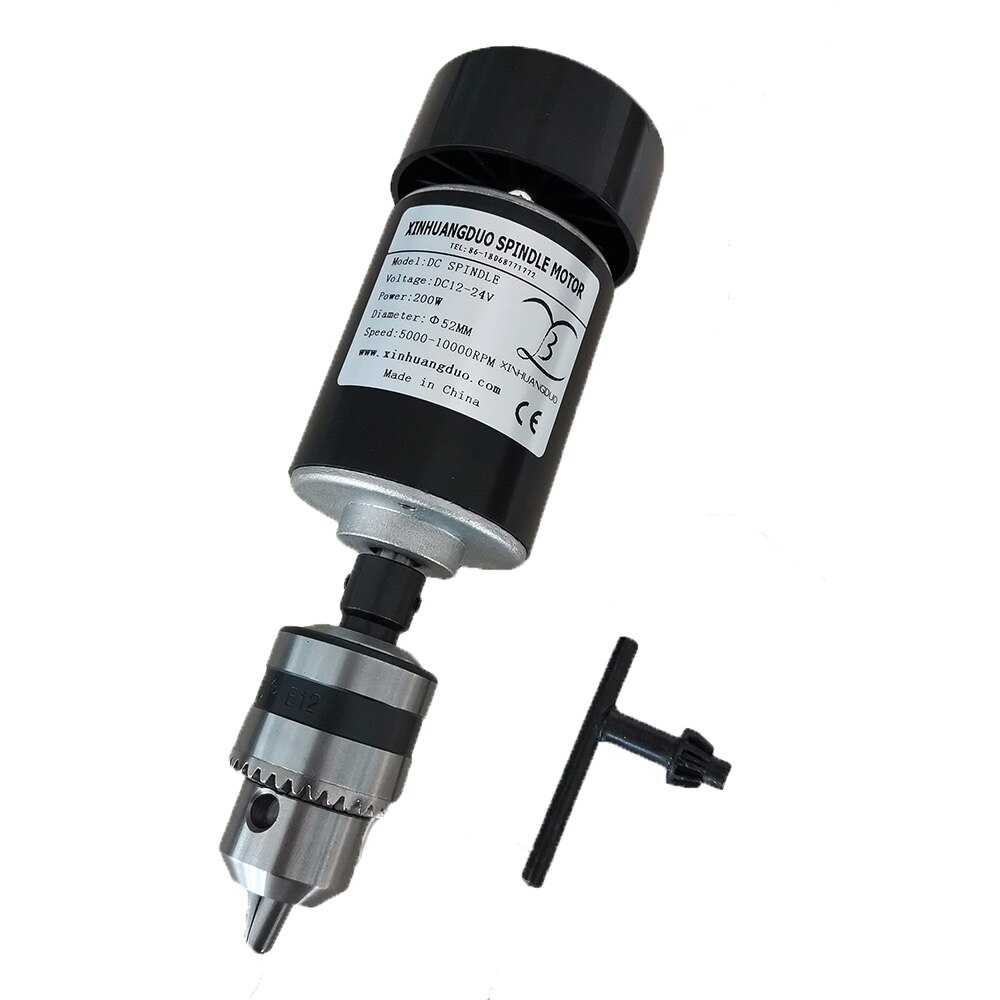 24V 200W 10000RPM Luftgekühlten Spindel Motor- CNC 200W Spindel Motor- + Klemme für CNC DIY maschine: Paket3Dreh dich Futter