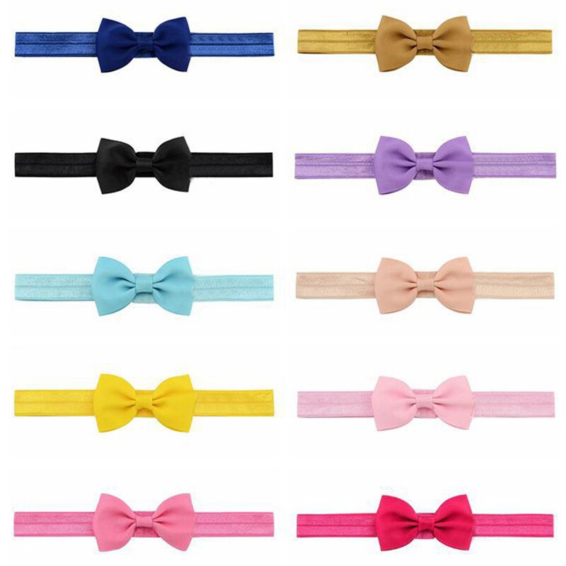 10Pcs Kids Meisjes Strik Hoofdband Elastische Haarband Haar Accessoires Multicolor #330