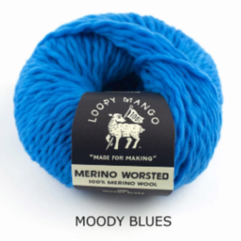 Loopy Mango merino worsted Yarn 100% Merino Wool Yarn soft and warm Handknitting Yarn: mood blues