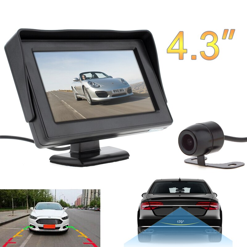 4.3Inch Tft Lcd Auto Monitor Hd 480X234 Resolutie 2 Kanaals Video-ingang TFT-LCD Auto Monitor + Water slip Auto Achteruitrijcamera