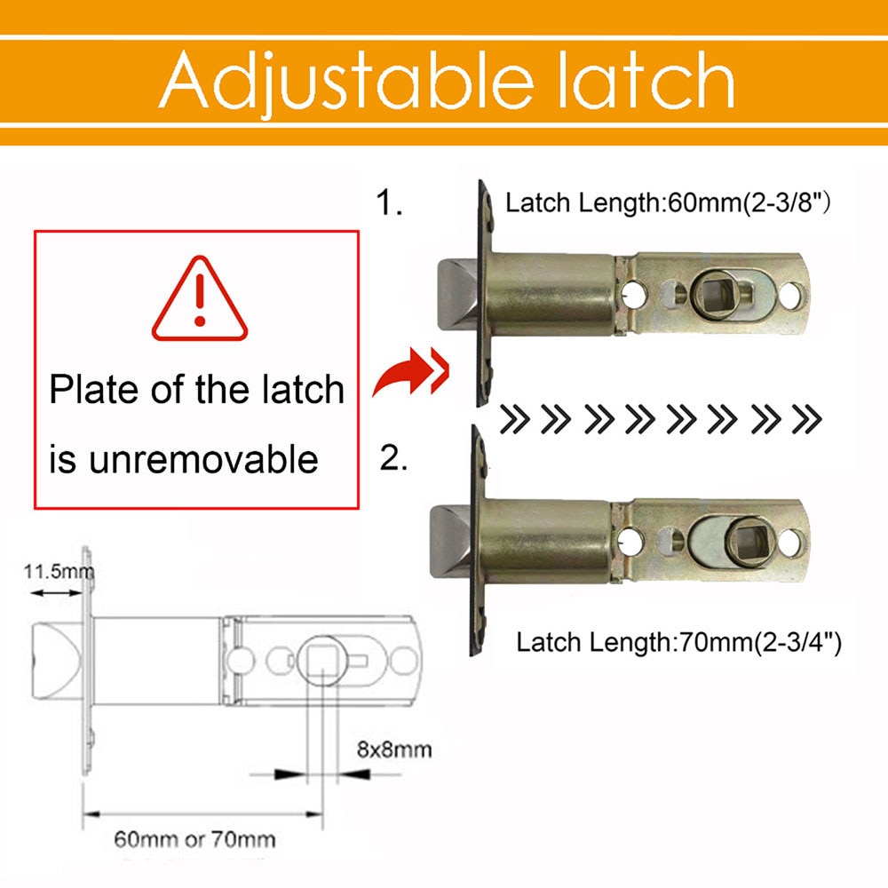 Probrico Interior Door Knobs Rotation Locks stainless steel door Handles with latch for Aisle Living Room Keyless passage lock