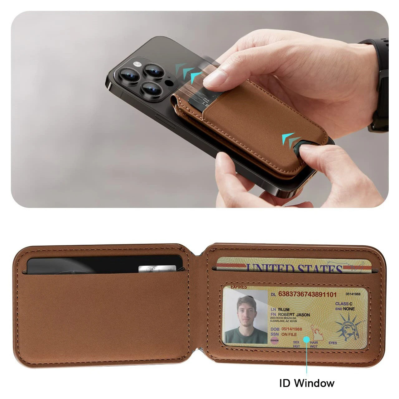 Wallet Back of Phone Ultra Thin Credit Card Holder Sticker Cell Phone Wallet for iPhone Magsafe Magnetic Phone Wallet CardHolder
