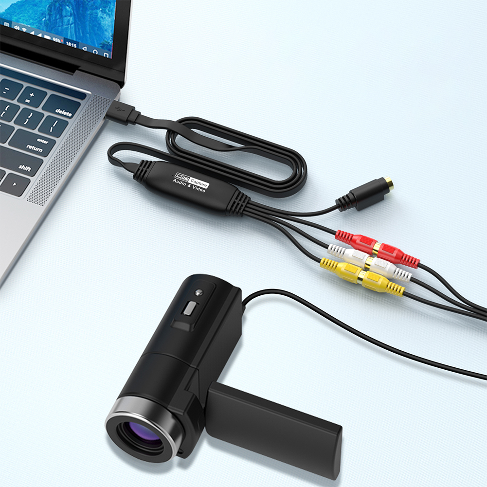 USB Video zu erfassen Karte VHS VCR TV DVD Video Audio- Konverter USB zu AV Video zu erfassen Adapter für /PC