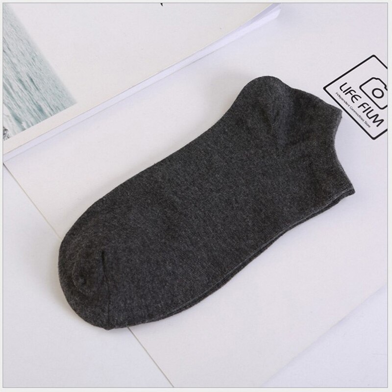 5 Pairs/Lot Men Socks Cotton Large size38-44 Casual Breathable Boat Socks Short Men Socks Summer Male: Dark grey