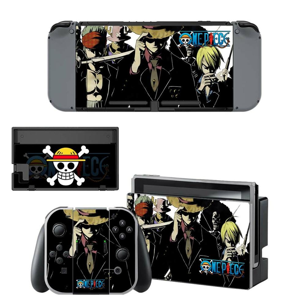 Conmutador Nintendo una piel pieza Luffy Nintend interruptor adhesivo pegatinas para la consola Nintendo Switch Joy-con base con tomas de control pieles: YSNS1775