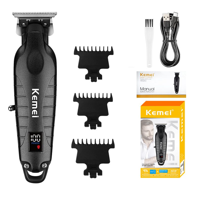 Kemei KM-2293, km-2290, km-2026 nouvelle tondeuse à cheveux avec écran LCD, tondeuse à cheveux électrique, rasoir, tondeuses à cheveux pour hommes pour Salon: Black