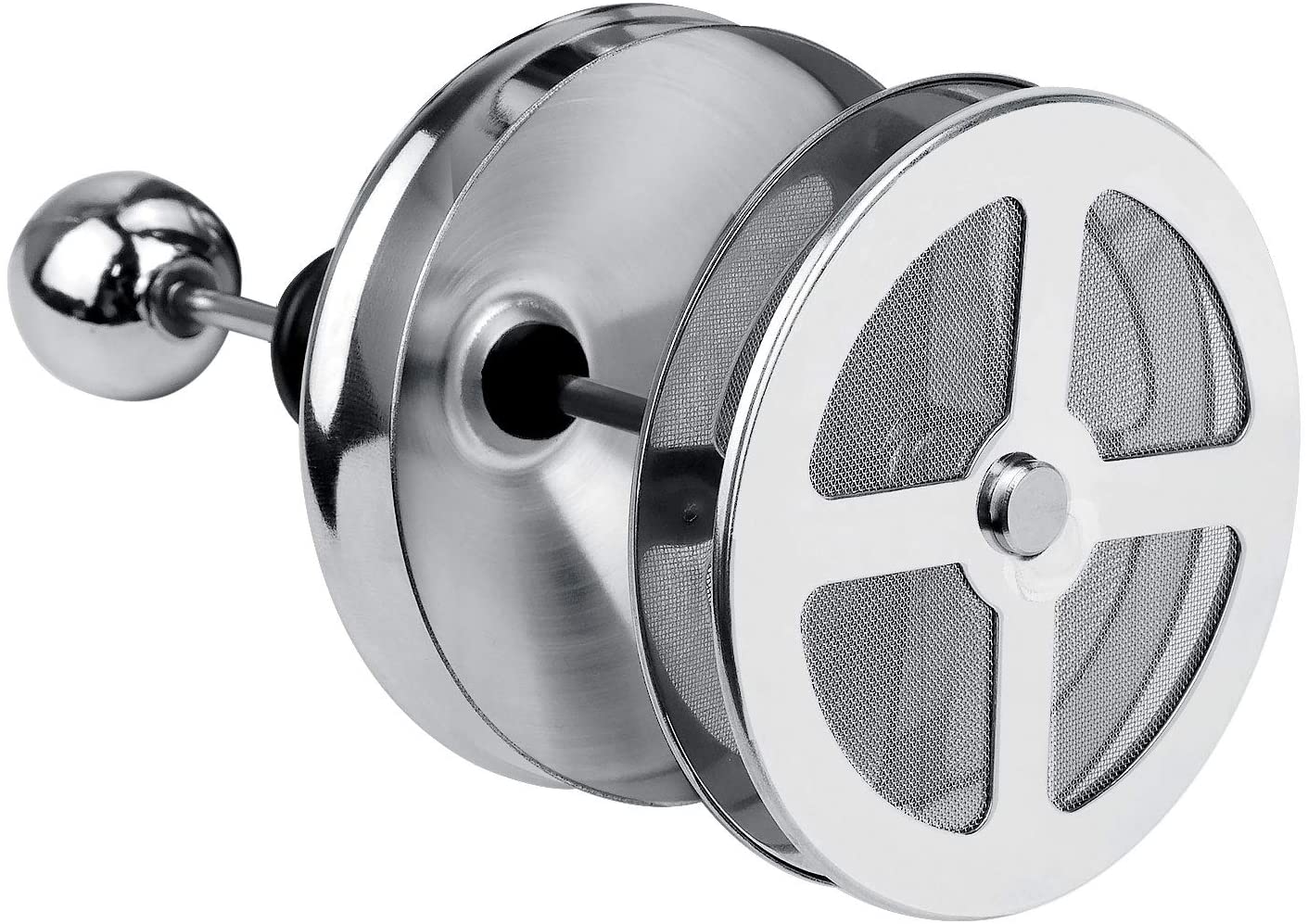 Montalatte manuale in acciaio inossidabile crema pompa a mano montalatte cappuccino Latte caffè schiuma brocca, schermo filtrante a doppio strato