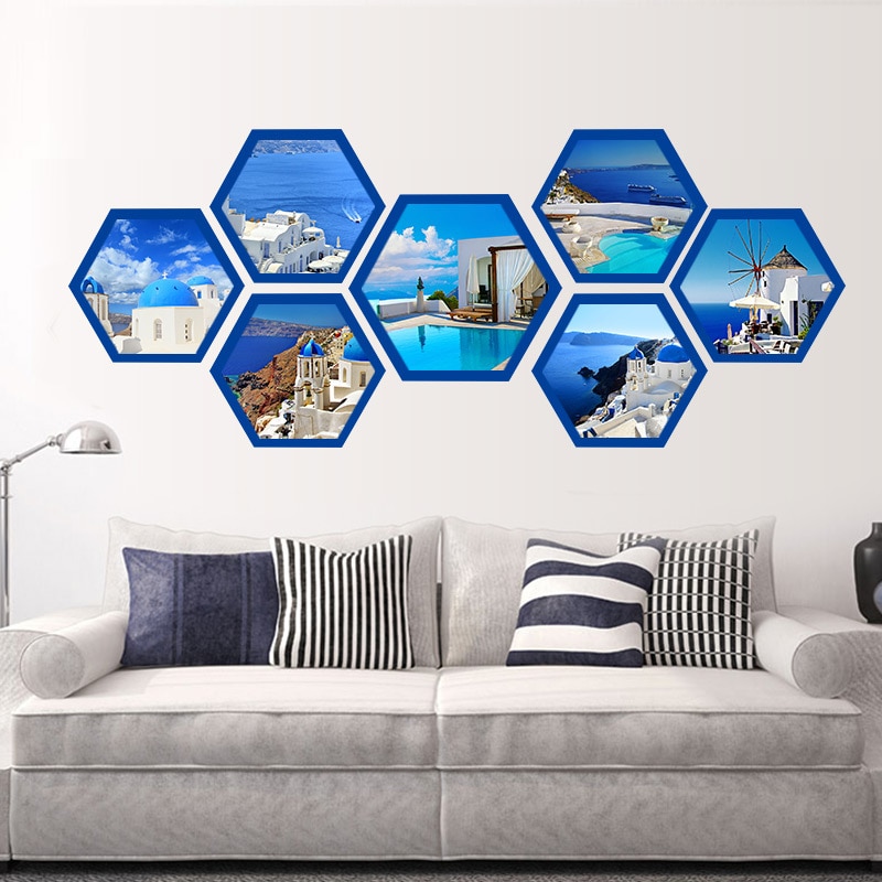 6-10 Inch Nordic Eenvoudige Hexagon Fotolijst Multilaterale Houten Frame Woonkamer Picture Wall Decor Mount Fotolijsten om De