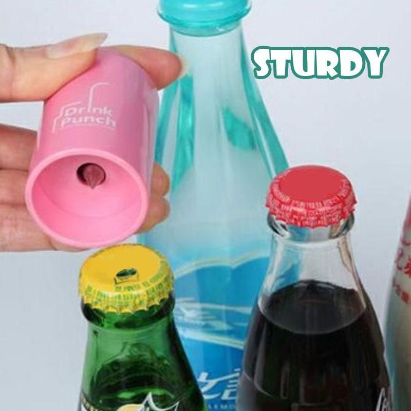 Drinks Puncher Bottle Opener Bottle Cap Punch Multi-use Beverage Bottle Drill Hole Tool Plastic Cover Punch 4 Colors