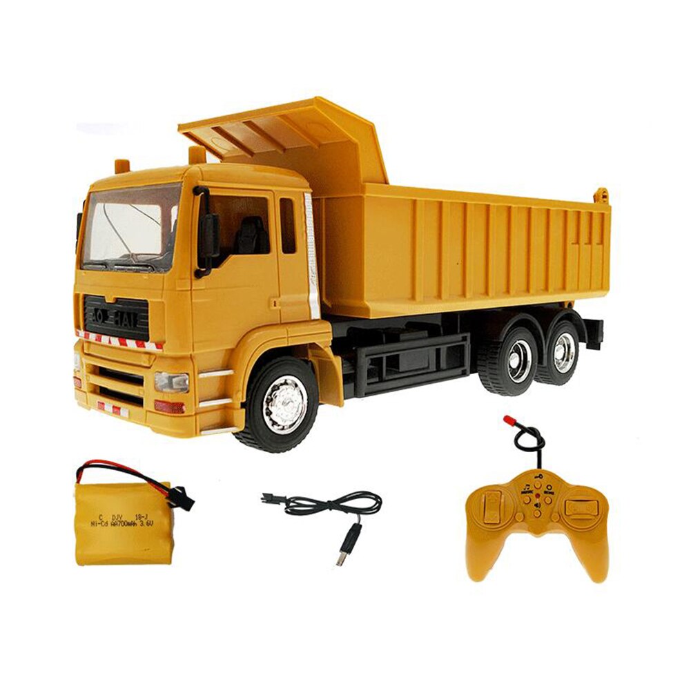 1/24 8CH Interlligent Remote Control Dumper Truck Engineering Car with Music LED Kids Toy