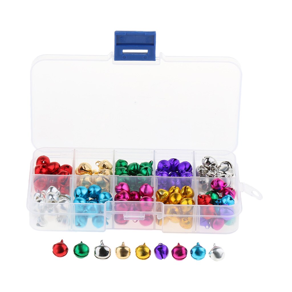 100 pieces 12mm Christmas Jingle Bells for Festival Party Decoration DIY Craft Bells Jewelry Making in Assorted Colors