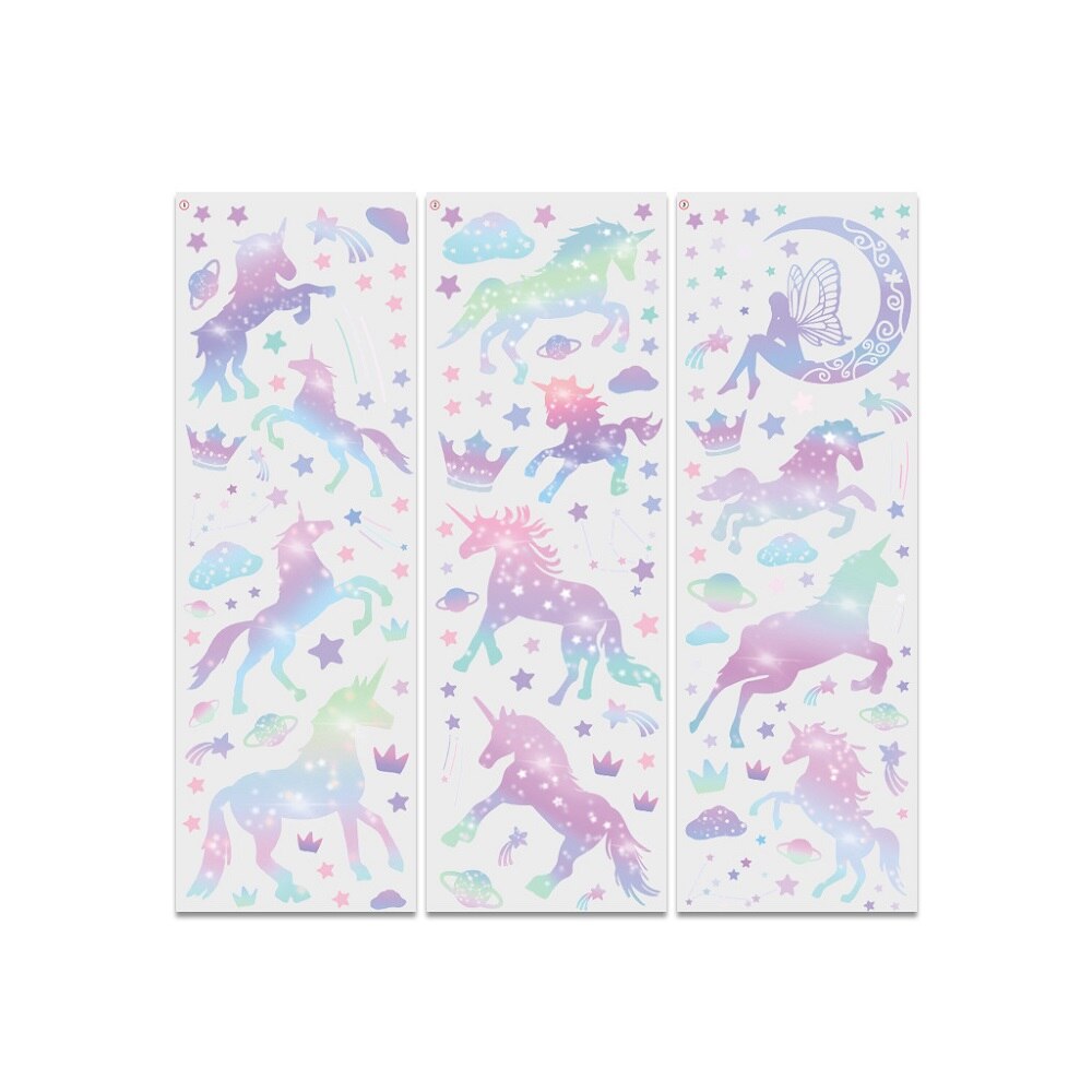 Pink star rainbow gradient wallstickers til børn baby vuggestue rum dekoration kunst pvc væg mærkat hjemmeindretning enhjørning klistermærker
