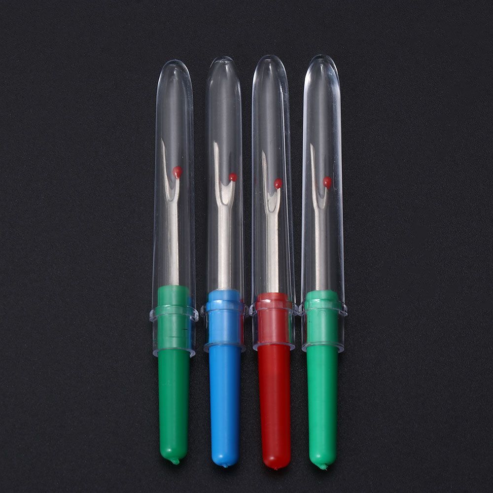 4 Pcs Stitch Remover With Plastic Handle Craft Thread Cutter Cross Seam Ripper Pointed Thread Remover DIY Needlework Sewing Tool