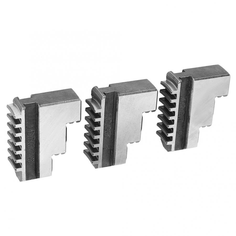 3Pcs K11-125 Lathe Chuck Jaw 5in External Jaw 20CrMnTi High Strength Long Service Life Chuck Jaw Collet Chuck Hex Shank Quick