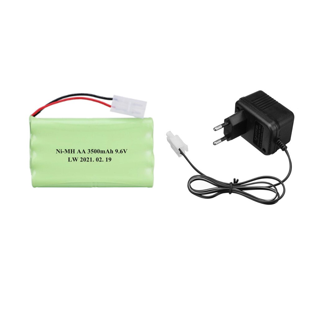 9.6V 3500Mah Ni-Mh Batterij Voor Rc Speelgoed Auto Tanks Treinen Robot Boot Gun Gereedschap 9.6V 3000Mah mimh Batterij Oplader 5in1 Kabel Set: YELLOW