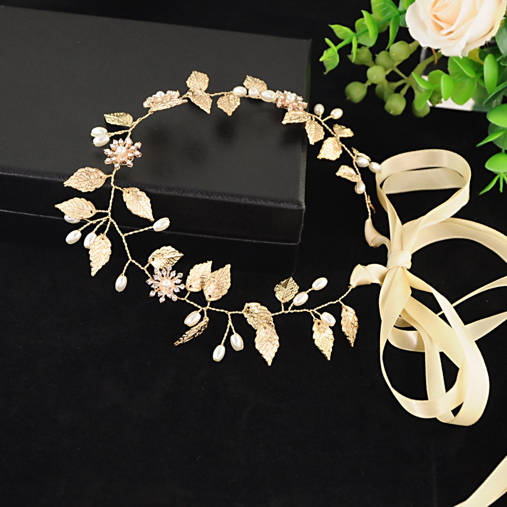 Cinturón TRiXY SH110 de hoja dorada para boda, cinturón Floral para novia, fajas de diamantes de imitación para novia, accesorios de boda, cinturones en el vestido