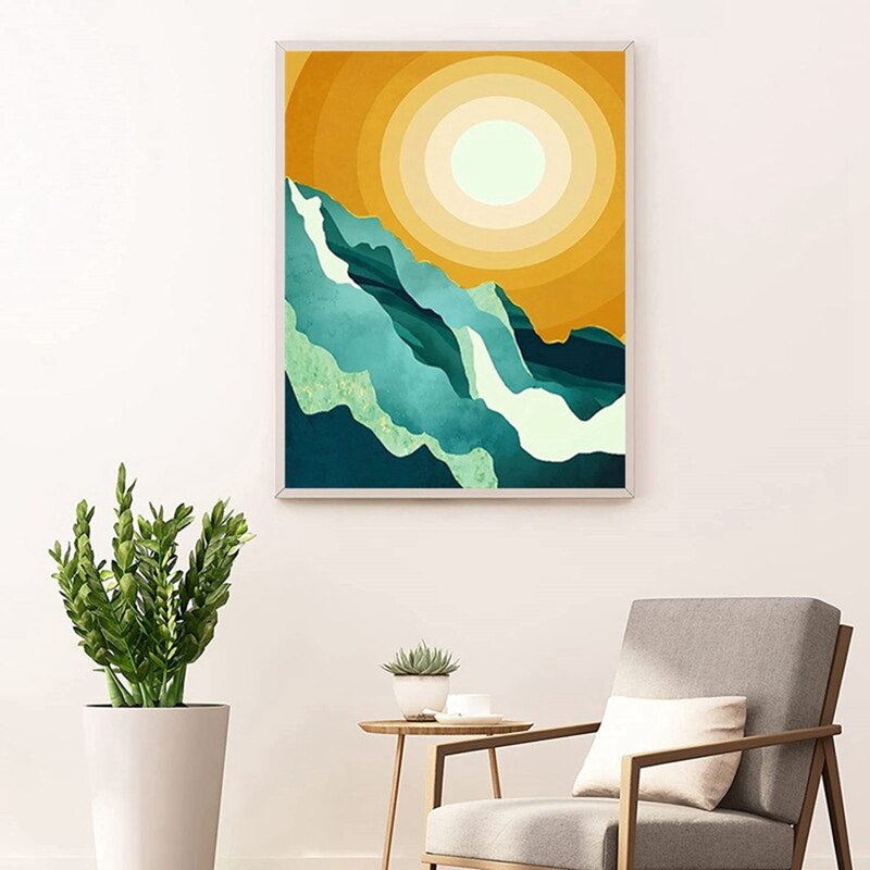 Landscape Diamond Painting Kit, Diamond Art Kits for Adults &amp; Kids, Abstract Scenery Paint (11.81 x 15.75 In)