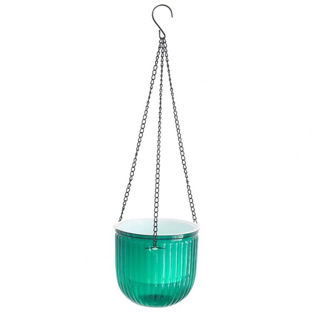 Praktische hangende bloemenemmer, gemakkelijk bij te vullen, transparante plastic bloempot, decoratief: Wit / Groot