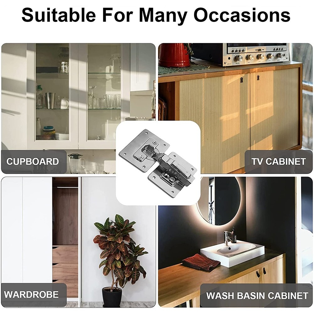 8/10Pcs Hinge Repair Plate For Cabinet Furniture Drawer Chairs Stainless Steel Table Repair Tool Kit With Mounting Screws