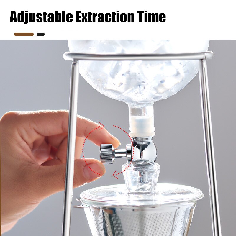 Iced Coffee Pot Water Drip Coffee Machine Reusable Glass Dripper Filter Cold Brew Pot Drip Espresso Coffee Drip Pot Filter Tools