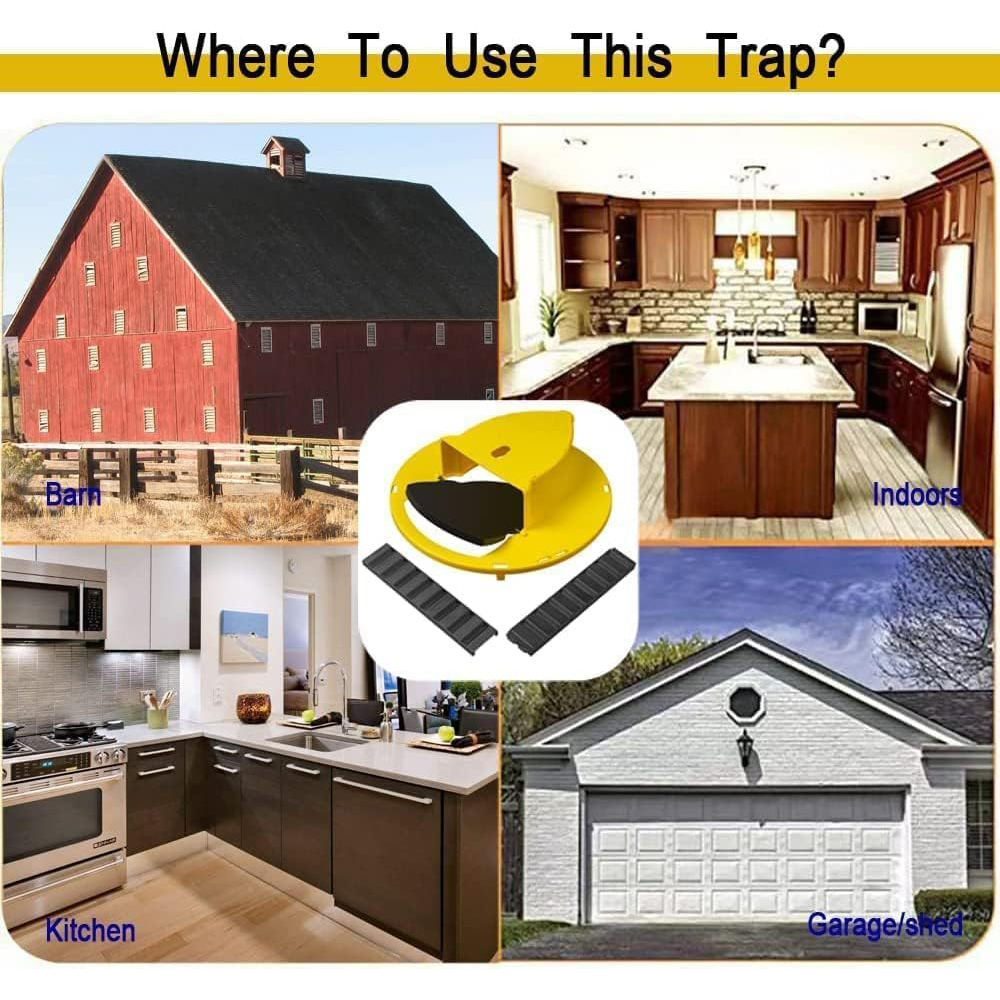 Bucket Lid Mouse Trap Trapdoor Style Upgraded Indoor and Outdoor Rat Slip and Trip Reusable 5 Gallon No Bucket