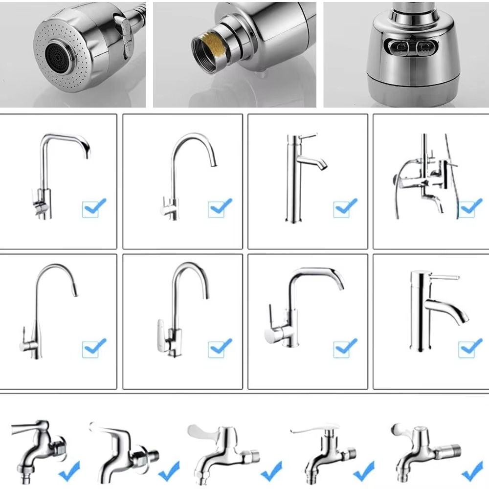 Adaptador universal de torneira de cozinha, 2/3 modos, rotação 360, extensores de filtro, utensílios de cozinha, spray, economia de água, bico de torneira