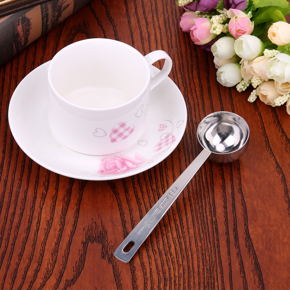 15ML/30ML Metal Measuring Spoon Coffee Scoop Thicken Stainless Steel Smooth long handle Tablespoon Milk Spoons Kitchen Bar Tools